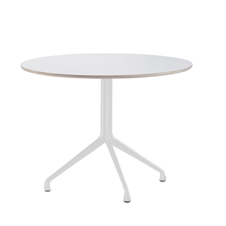 Hay - About A Table manger AAT 20, 3 pieds, Ø110 cm, blanc / blanc (patins en plastique)