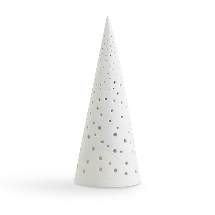 Nobili Cône de bougie à chauffe-plat 24,5 cm de Kähler Design en blanc neige