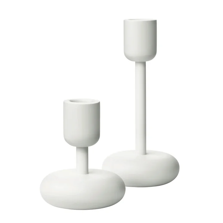 Iittala - Nappula Bougeoirs, set de 2, 107+183 mm, blanc