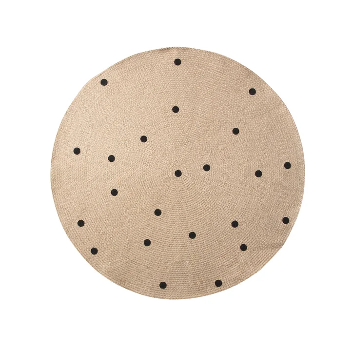 Tapis en jute Black Dots Ø 100 cm de Ferm Living
