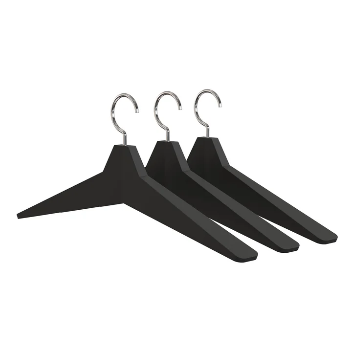 Les cintres Frost Unu 4 , set de 3 pièces en noir / poli