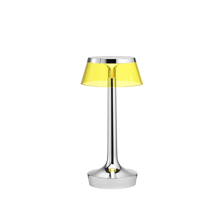Die Flos - Bon jour Unplugged lampe de table en chrome / couronne jaune