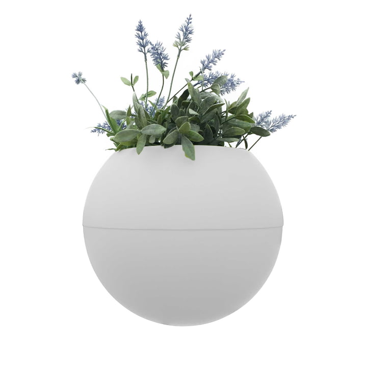 Le pot de fleurs ballcony bloomball de rephorm en blanc
