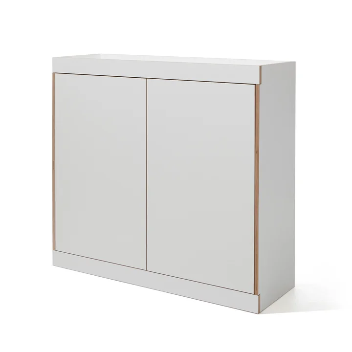 Commode Flai avec portes de Müller Small Living en blanc