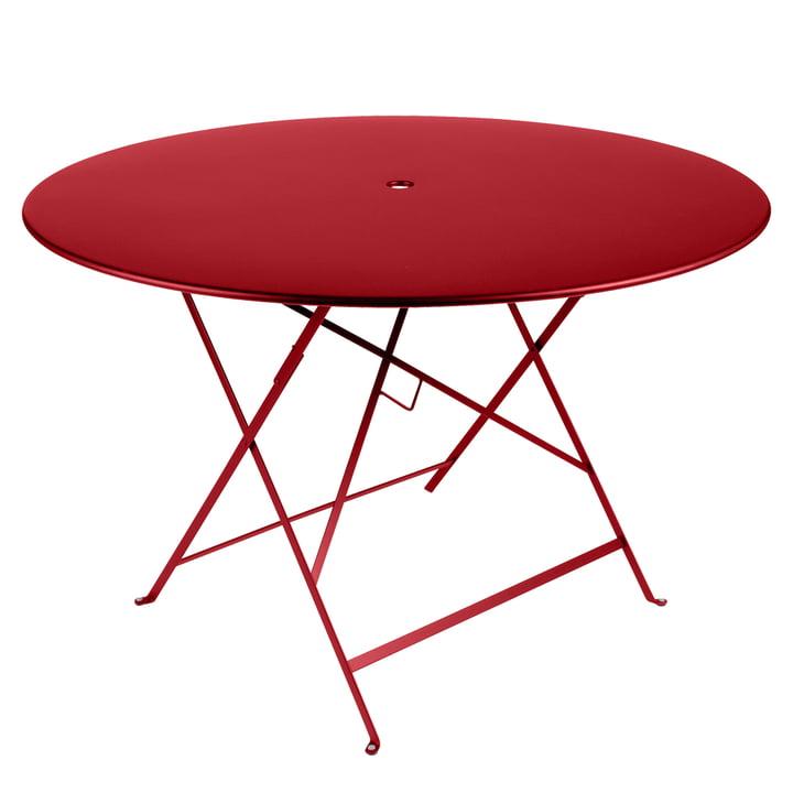 Bistro Table pliante Ø 117 de Fermb en rouge coquelicot