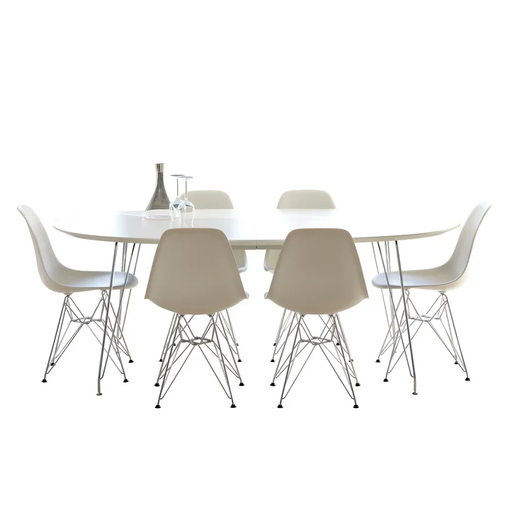 DK10 Table de salle à manger de Andersen Furniture avec piètement en acier inoxydable