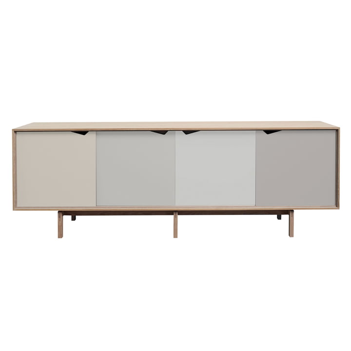 S1 Sideboard de Andersen Furniture en chêne savonné (portes Doeskin, Iron, Silver, Iron)