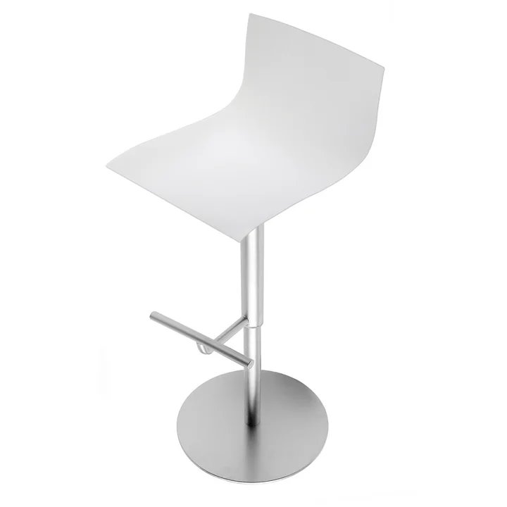Lapalma - Thin Tabouret de bar hauteur totale 70 - 95 cm, laqué blanc / piétement inox