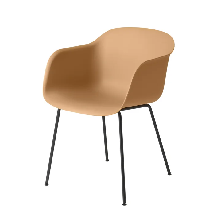 Fiber Chair Tube Base de Muuto en noir / ocre
