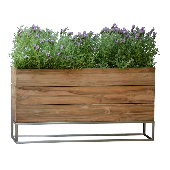 Pot de fleur Jan Kurtz en teck Minigarden avec cadre de Groß