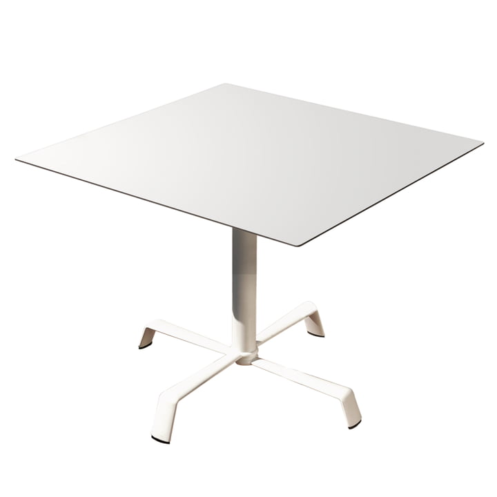 Table Tonik 70 x 70 cm, structure Elica de Fast en blanc