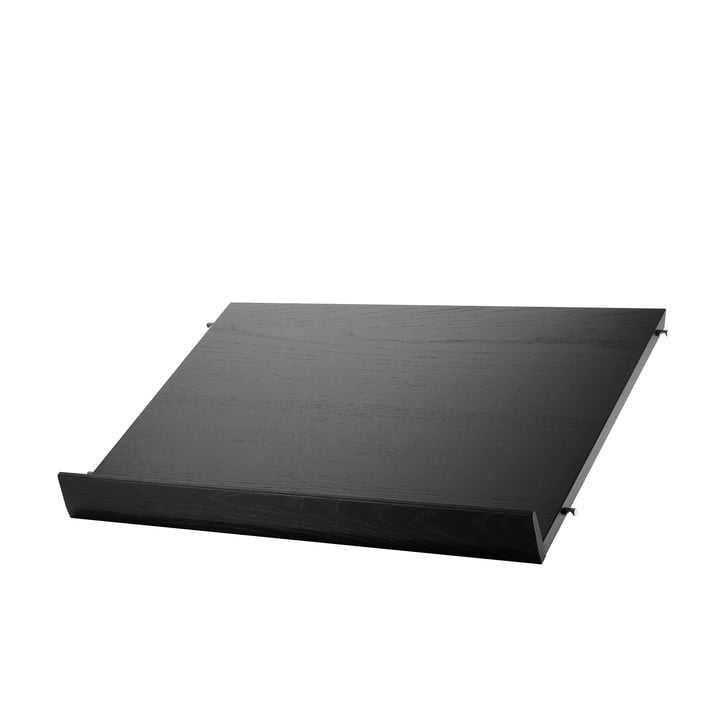 Tablette de rangement 58 x 30 cm de String en frêne teinté noir