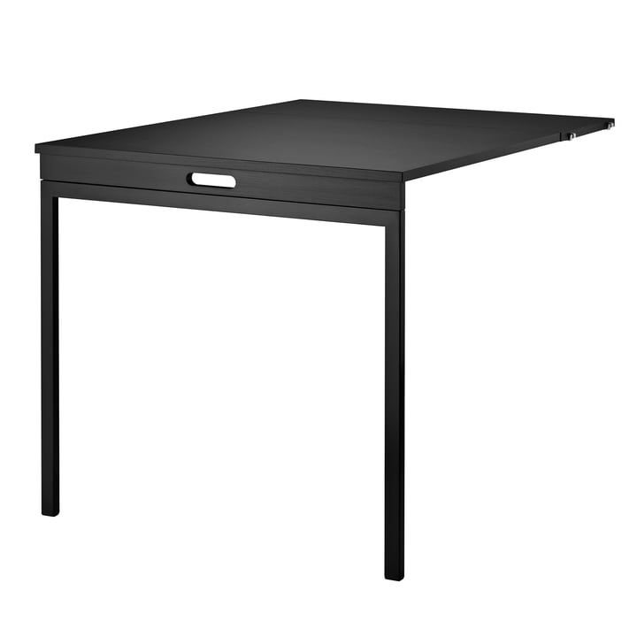 Table pliante de String en frêne teinté noir / noir