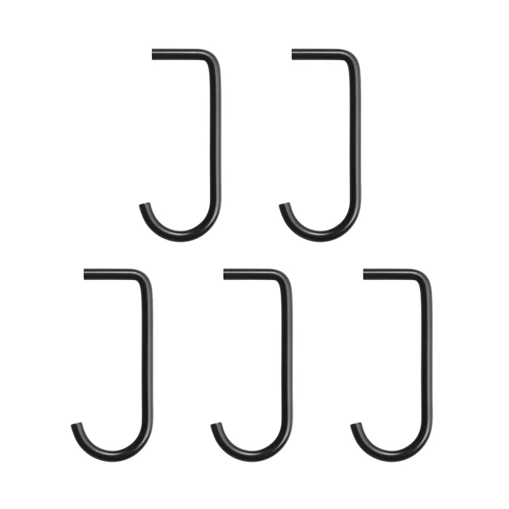 Crochets pour étagères métalliques de String en noir (set de 5)