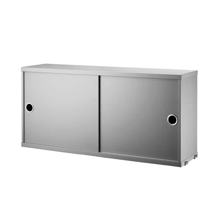 Module d'armoire avec portes coulissantes 78 x 20 cm de String en gris