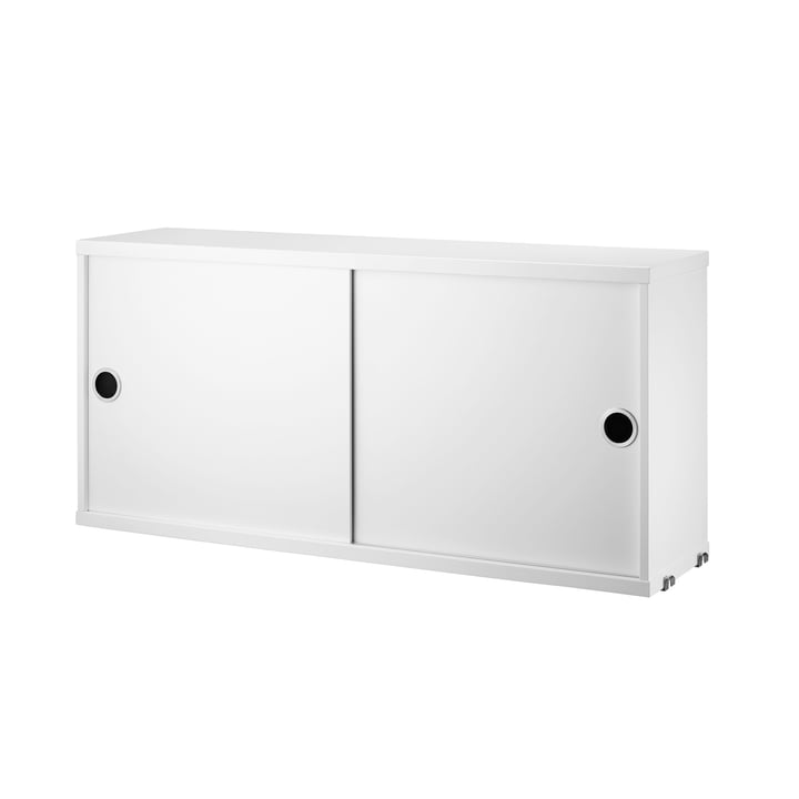 Système d'armoire modulaire avec portes coulissantes 78 x 20 cm de String en blanc