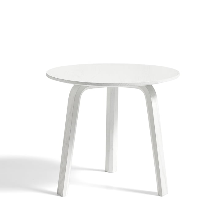 Bella Table d'appoint de Hay en chêne teinté blanc Ø 45 cm / H 39 cm
