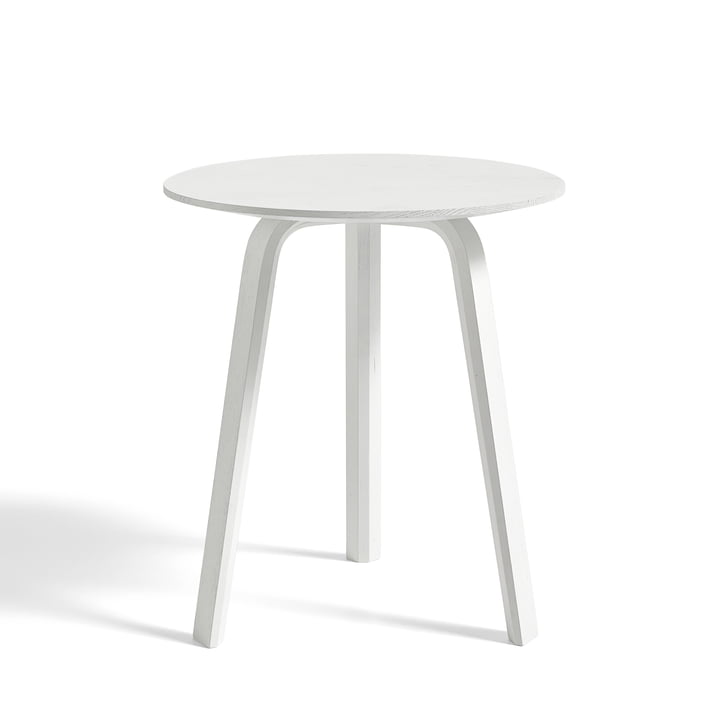 Bella Table d'appoint de Hay en chêne teinté blanc Ø 45 cm / H 49 cm