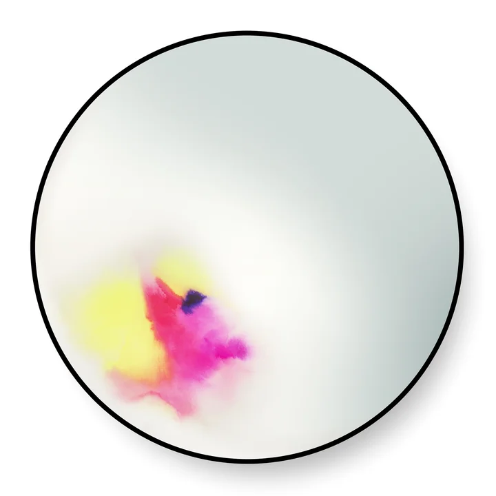 Grand miroir mural Francis de Petite Friture en rose / jaune
