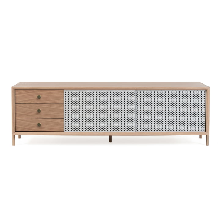 Gabin Sideboard avec tiroirs 162 cm de Hartô en chêne / gris clair (RAL 7035)