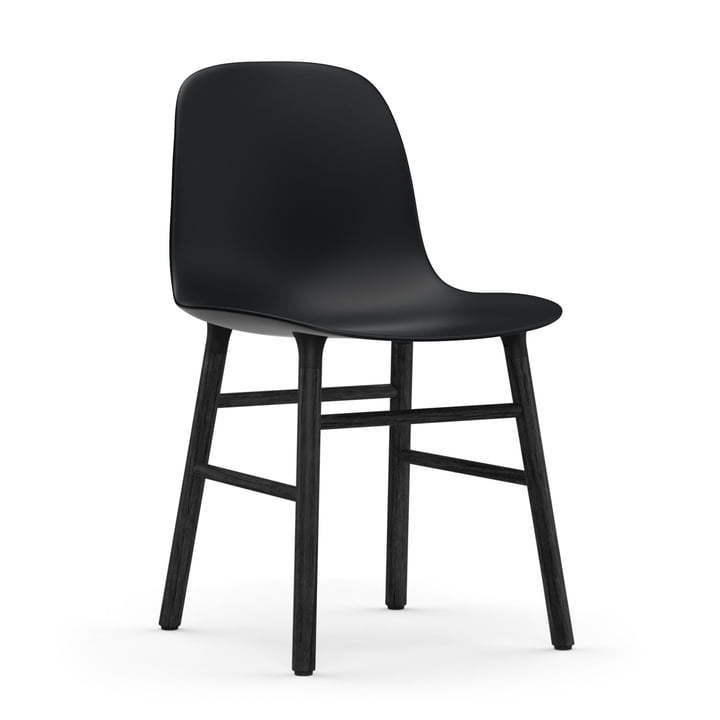 Form Chaise de Normann Copenhagen en chêne noir/noir