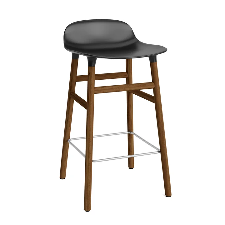 Form Tabouret de bar 65 cm, piètement noyer / noir par Normann Copenhagen
