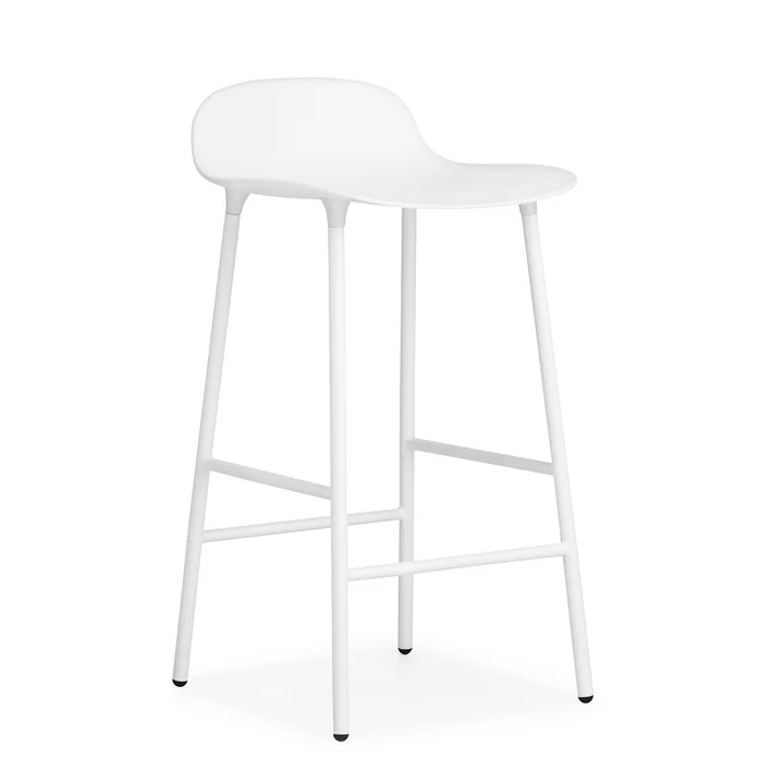 Tabouret de bar Form (65 cm) de Normann Copenhagen en blanc avec structure en acier