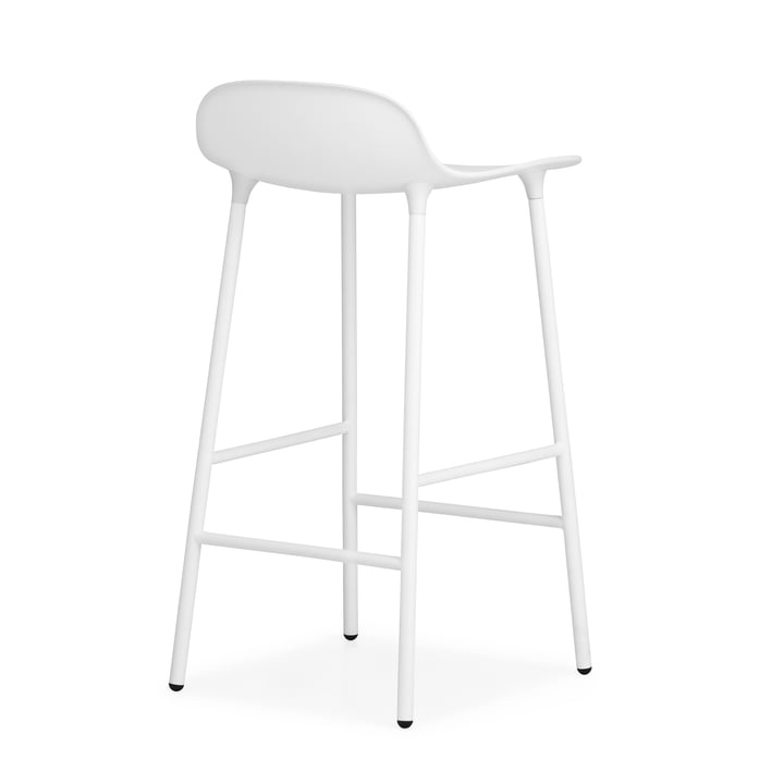 Tabouret de bar Form (65 cm) de Normann Copenhagen en blanc avec structure en acier