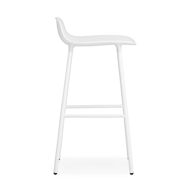 Tabouret de bar Form (65 cm) de Normann Copenhagen en blanc avec structure en acier