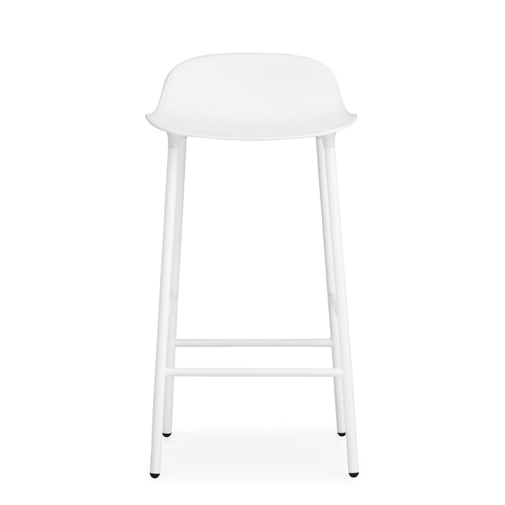 Tabouret de bar Form (65 cm) de Normann Copenhagen en blanc avec structure en acier