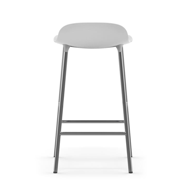 Forme tabouret de bar 65 cm cadre chromé par Normann Copenhagen en blanc