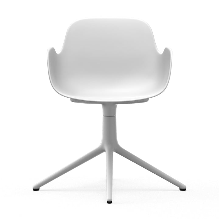 Fauteuil pivotant Form de Normann Copenhagen en aluminium blanc / blanc