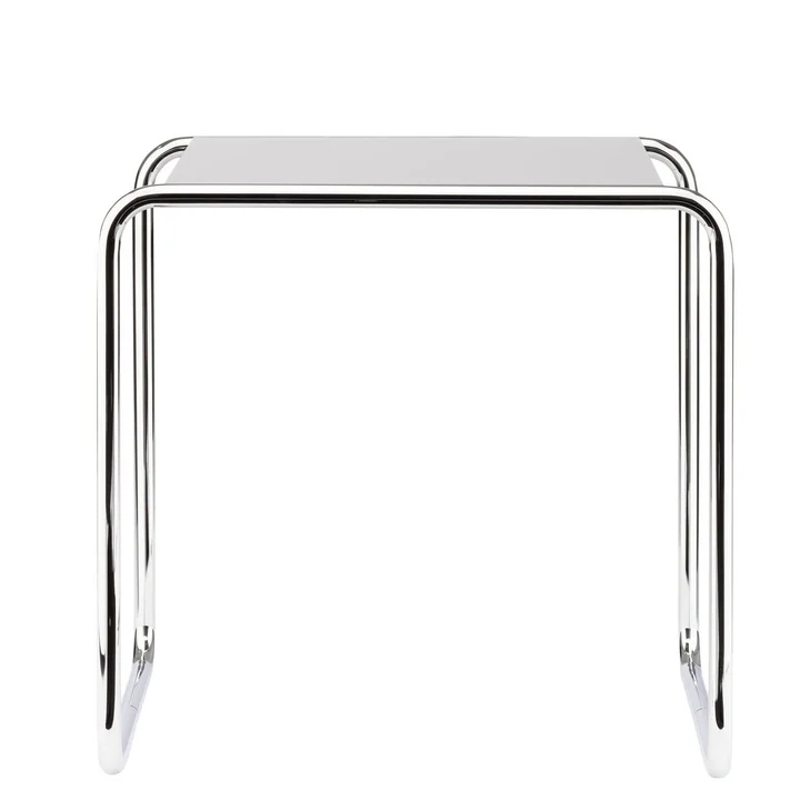 B 9 b Table d'ensemble de Thonet en chrome / laque de finition blanc pur (RAL 9010)