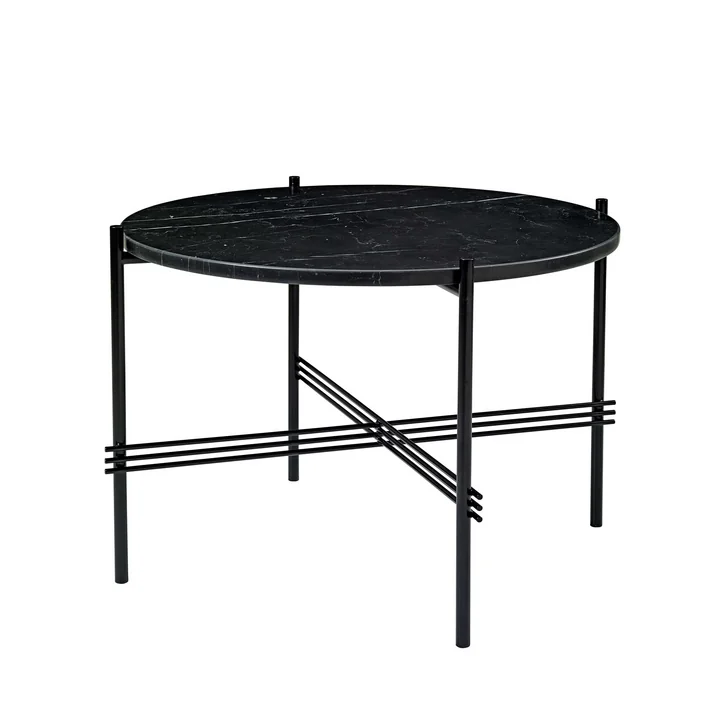 TS Table basse Ø 55 cm de Gubi en noir / marbre noir