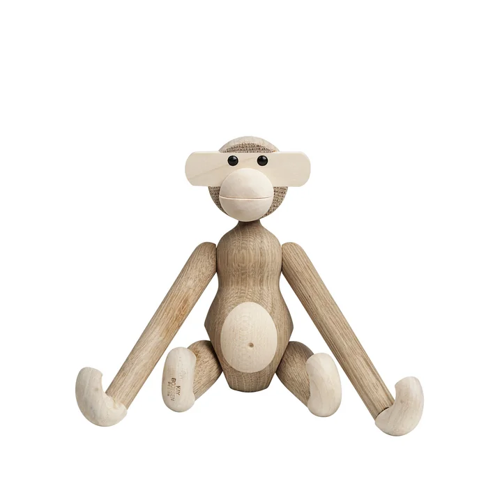 Petit singe en bois de Kay Bojesen en érable / chêne naturel