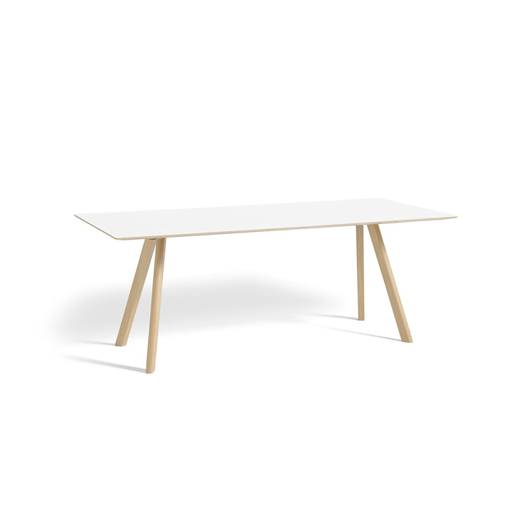 Copenhague CPH30 Table de salle à manger 200 x 90 cm de Hay en chêne laqué mat / plateau en stratifié blanc
