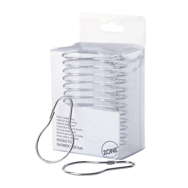 Le Zone Denmark - crochets pour rideau de douche en argent