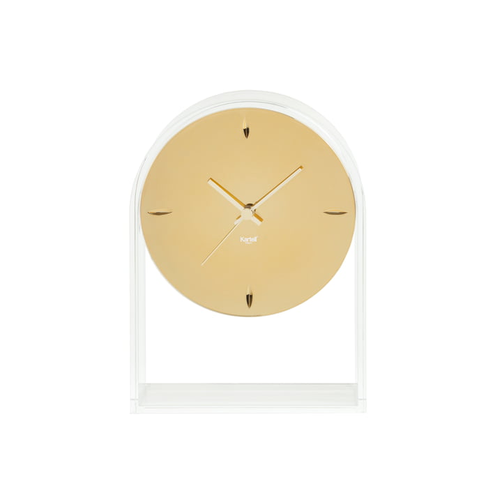 Kartell - l’horloge de table Air du Temps, transparent / or