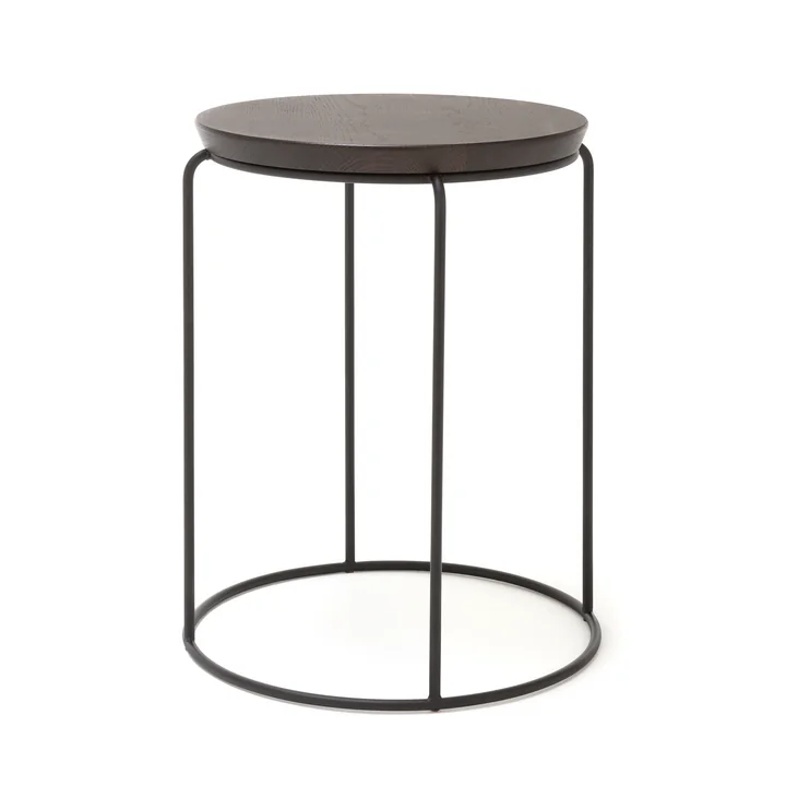 Table basse 151 H 51 cm Ø 37 cm de freistil en chêne foncé / noir foncé (RAL 9005)