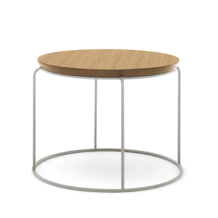 Table basse 151 H 39 cm Ø 49 cm de freistil en chêne naturel / telegris (RAL 7074)