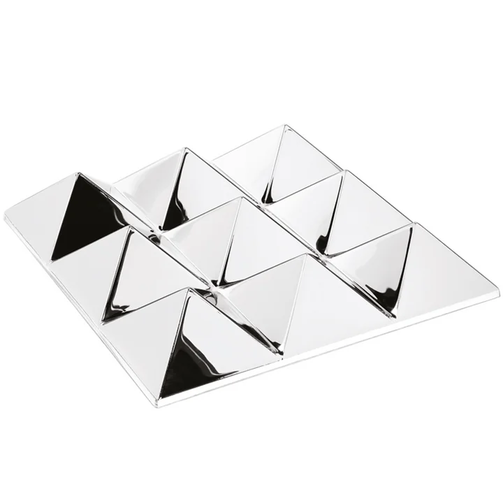 Verpan - Sculptures miroir, 9 pyramides, miroir / argent