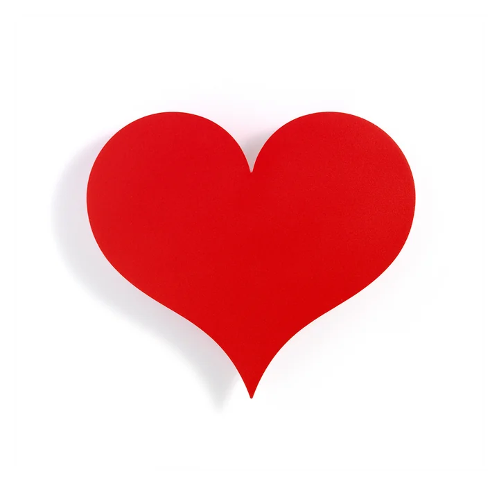 Le Vitra - Relief mural en métal, Petit Coeur en rouge