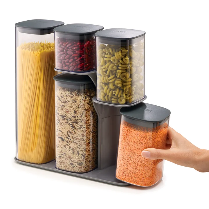 Set de boîtes de conservation Podium avec support, 5 pièces par Joseph Joseph