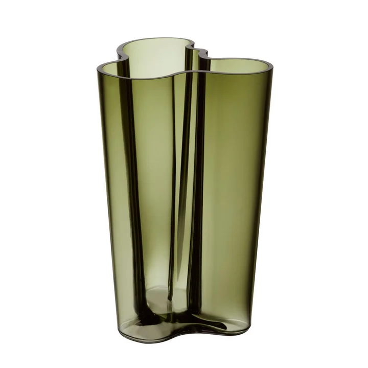 Vase Aalto Finlandia 251 mm par Iittala en vert mousse