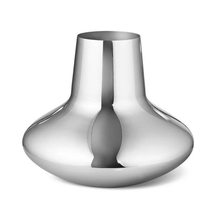 Le grand vase Henning Koppel de Georg Jensen en acier inoxydable poli