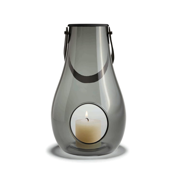 Design avec lanterne légère H 29 cm de Holmegaard en Fumée