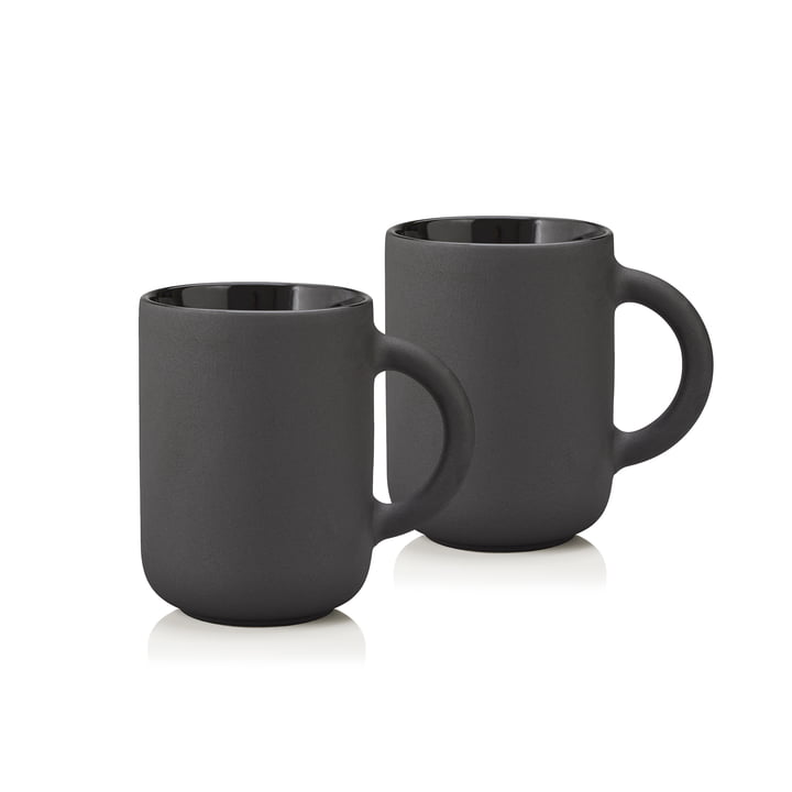 Les mugs Theo 0,35 L de Stelton, noir (lot de 2)