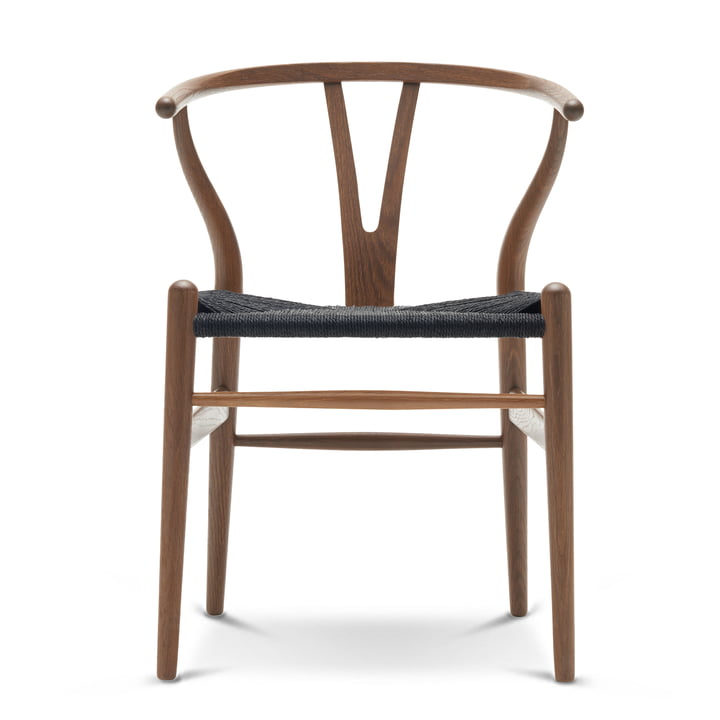 Le Carl Hansen - CH24 Wishbone Chair , chêne avec teinture fumée / tressage noir
