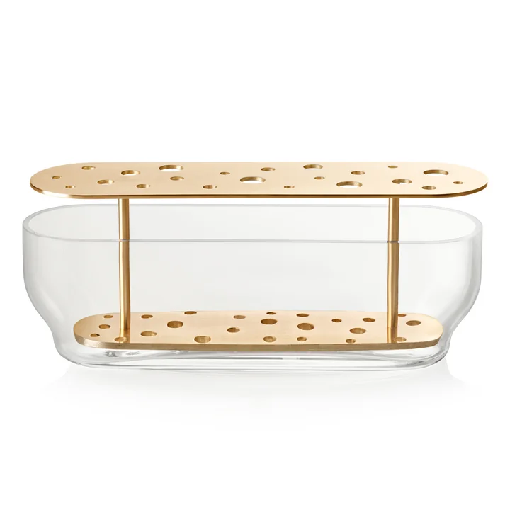 Ovale Ikebana Vase de Fritz Hansen en laiton