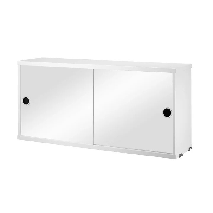 Module d'armoire avec portes coulissantes 78 x 20 cm de String en miroir / blanc